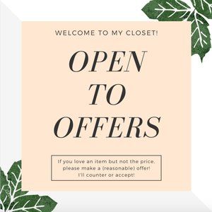 Please send me your reasonable offers :) Thanks!!